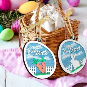 Custom Easter Basket Tag Personalized Name Tags, Easter Name Tags for Table