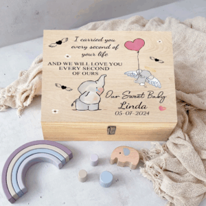 Personalised Baby Loss Wooden Keepsake Box, Miscarriage Memory Box, Angel Baby Grieving Gift