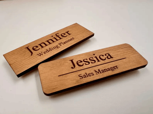 Personalized Name Tag Badge with Magnet Attachment Wearable Magnetic Name Tags Customized Identification Engraved Employee Name Tag
