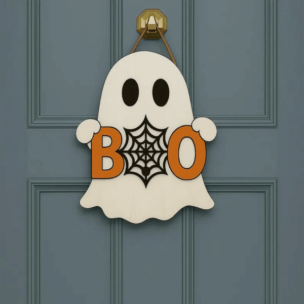 Сute Ghost Door Hanger Sign, Halloween Door Sign Bundle, Boo Y'all, Hey Boo Ghost Door, Funny Halloween Decor