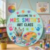 Personalized Art Teacher Sign, Custom Classroom Door Sign, Art Class Teacher Gift, School Decor For Art Teacher