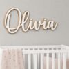 Personalized Baby Name Sign For Nursery, Custom Wood Name Plaque, Wooden Sign For Kids Room Wall Decor - Style 2