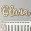 Personalized Baby Name Sign For Nursery, Custom Wood Name Plaque, Wooden Sign For Kids Room Wall Decor - Style 3