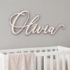 Personalized Baby Name Sign For Nursery, Custom Wood Name Plaque, Wooden Sign For Kids Room Wall Decor - Style 4