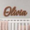 Personalized Baby Name Sign For Nursery, Custom Wood Name Plaque, Wooden Sign For Kids Room Wall Decor - Style 5