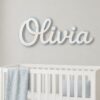 Personalized Baby Name Sign For Nursery, Custom Wood Name Plaque, Wooden Sign For Kids Room Wall Decor - Style 6