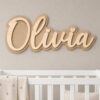 Personalized Baby Name Sign For Nursery, Custom Wood Name Plaque, Wooden Sign For Kids Room Wall Decor - Style 7