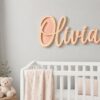 Personalized Baby Name Sign For Nursery, Custom Wood Name Plaque, Wooden Sign For Kids Room Wall Decor - Style 8