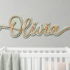 Personalized Baby Name Sign For Nursery, Custom Wood Name Plaque, Wooden Sign For Kids Room Wall Decor - Style 9
