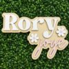 Personalized Baby Name Sign For Nursery Wall - Custom Wooden Name Cutout Decor, Wood Nameplate With Flowers, Baby Girl Shower Gift