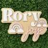 Personalized Baby Name Sign For Nursery Wall - Custom Wooden Name Decor, Wood Nameplate With Rainbow, Baby Girl Shower Gift