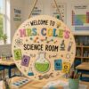 Personalized Science Teacher Sign, Custom Classroom Door Sign, Science Class Teacher Gift, School Decor For Science Teacher - Style 5