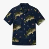 Bass Fishing Hawaiian Shirt, Patriotic American Flag, Shirt Men Women Summer Beach Button-Up - Style 9