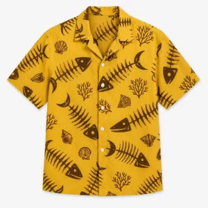 Fish Bone Hawaiian Shirt For Men And Women, Tropical Skeleton Fish Aloha Button Down Beach Vacation Shirt - Style 2