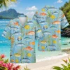 Fish Hawaiian Shirt For Men Women, Tropical Ocean Fish Print Aloha Button Down Shirt, Beach Vacation Summer Resort Cruise Casual Wear - Style 9