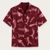 Hawaiian Shirt For Men Women, Fish Bone Tropical Aloha Shirt, Funny Beach Vacation Button Down Shirt - Style 9