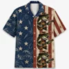 Patriotic Fish Hawaiian Shirt Unisex, Usa Flag Fishing Shirt Button Up, American Flag Bass Fish Shirt, 4Th Of July Gift - Style 3