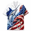 Patriotic Fish Hawaiian Shirt Unisex, Usa Flag Fishing Shirt Button Up, American Flag Fish Shirt, 4Th Of July Gift - Style 4