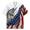 Patriotic Fish Hawaiian Shirt Unisex, Usa Flag Fishing Shirt Button Up, American Flag Fish Shirt, 4Th Of July Gift - Style 8