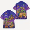 Personalized Alien Pizza Space Hawaiian Shirt For Men And Women, Short Sleeve Funny Sci-Fi Galaxy Party, Custom Name Summer Button Down - Style 1