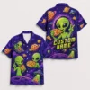 Personalized Alien Pizza Space Hawaiian Shirt For Men And Women, Short Sleeve Funny Sci-Fi Galaxy Party, Custom Name Summer Button Down - Style 10