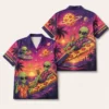 Personalized Alien Pizza Space Hawaiian Shirt For Men And Women, Short Sleeve Funny Sci-Fi Galaxy Party, Custom Name Summer Button Down - Style 3
