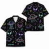 Personalized Alien Ufo Neon Hawaiian Shirt For Men And Women, Short Sleeve Funny Sci-Fi Space Galaxy, Custom Name Summer Button Down - Style 8