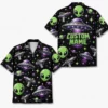 Personalized Alien Ufo Outer Space Hawaiian Shirt For Men And Women, Short Sleeve Funny Sci-Fi Galaxy Night Print, Custom Name Button Down - Style 4