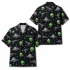 Personalized Alien Ufo Outer Space Hawaiian Shirt For Men And Women, Short Sleeve Funny Sci-Fi Galaxy Night Print, Custom Name Button Down - Style 6