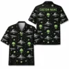 Personalized Alien Ufo Outer Space Hawaiian Shirt For Men And Women, Short Sleeve Funny Sci-Fi Galaxy Night Print, Custom Name Button Down - Style 8