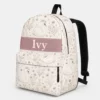 Personalized Back To School Backpack With Name For Kids, Custom Boho Swan Floral Girls Bookbag, School Bag For Elementary Girls