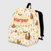 Personalized Back To School Backpack With Name For Kids, Custom Chicken And Chicks Boys Girls Bookbag, Farm Theme School Bag For Elementary Students