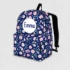 Personalized Back To School Backpack With Name For Kids, Custom Floral Girls Bookbag, Daisy Bag For Elementary Girls
