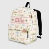 Personalized Back To School Backpack With Name For Kids, Custom Little Lamb Boys Girls Bookbag, Cute Farm Animal School Bag For Elementary Students