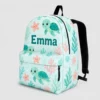 Personalized Back To School Backpack With Name For Kids, Custom Ocean Sea Turtle Boys Girls Bookbag, School Bag For Elementary Kids