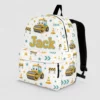 Personalized Back To School Backpack With Name For Kids, Custom Road Roller Truck Boys Bookbag, Construction Bag For Elementary Boys