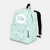 Personalized Back To School Backpack With Name For Kids, Custom Vintage Pink Daisy Flower Girls Bookbag, Bag For Elementary Girls