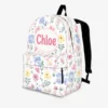 Personalized Back To School Backpack With Name For Kids, Custom Watercolor Wildflower Girls Bookbag, Bag For Elementary Girls - View 1