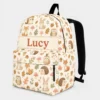Personalized Back To School Backpack With Name For Kids, Custom Woodland Animals Kids Bookbag, Cute Bag For Elementary School