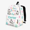 Personalized Back To School Backpack With Name For Kids, Custom Zebra Zoom Kids Bookbag, Cute Safari Animal Bag For Elementary Boys Girls