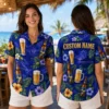 Personalized Beer Mug Tropical Hawaiian Shirt For Men And Women, Short Sleeve Fun Party Beverage Print, Custom Name Summer Button Down - View 2