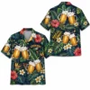 Personalized Beer Mug Tropical Summer Beach Aloha Hawaiian Shirt For Men And Women, Short Sleeve Party Drinking Vacation, Custom Name Button Down - Style 1