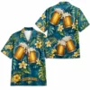 Personalized Beer Mug Tropical Summer Beach Aloha Hawaiian Shirt For Men And Women, Short Sleeve Party Drinking Vacation, Custom Name Button Down - Style 3