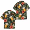 Personalized Beer Mug Tropical Summer Beach Aloha Hawaiian Shirt For Men And Women, Short Sleeve Party Drinking Vacation, Custom Name Button Down - Style 4