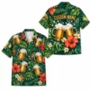 Personalized Beer Mug Tropical Summer Beach Aloha Hawaiian Shirt For Men And Women, Short Sleeve Party Drinking Vacation, Custom Name Button Down - Style 6