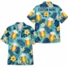 Personalized Beer Mug Tropical Summer Beach Aloha Hawaiian Shirt For Men And Women, Short Sleeve Party Drinking Vacation, Custom Name Button Down - Style 7
