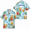 Personalized Beer Mug Tropical Summer Beach Aloha Hawaiian Shirt For Men And Women, Short Sleeve Party Drinking Vacation, Custom Name Button Down - Style 8