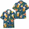 Personalized Beer Mug Tropical Summer Beach Aloha Hawaiian Shirt For Men And Women, Short Sleeve Party Drinking Vacation, Custom Name Button Down - Style 9