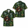 Personalized Bigfoot Alien Tropical Forest Hawaiian Shirt For Men And Women, Short Sleeve Funny Sci-Fi Nature, Custom Name Summer Button Down - Style 1