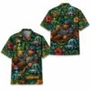 Personalized Bigfoot Alien Tropical Forest Hawaiian Shirt For Men And Women, Short Sleeve Funny Sci-Fi Nature, Custom Name Summer Button Down - Style 6